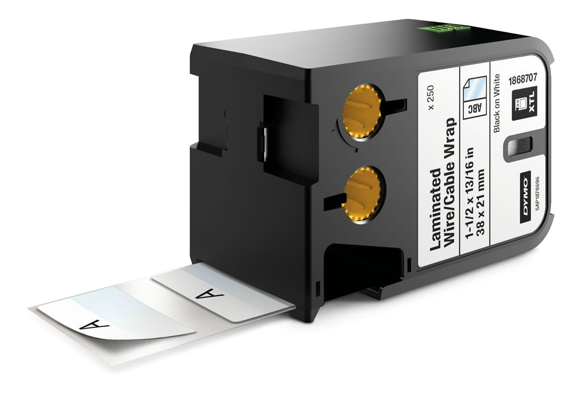 DYMO XTL Laminoitu johto- ja kaapelikietaisutarra 38x21mm, 250kpl