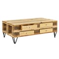 Miniatyrbild 1 av 5: [en.casa]® 4 lådor till lastpallar med skenor-standard-9,5x37,5x44,5cm-trä optik