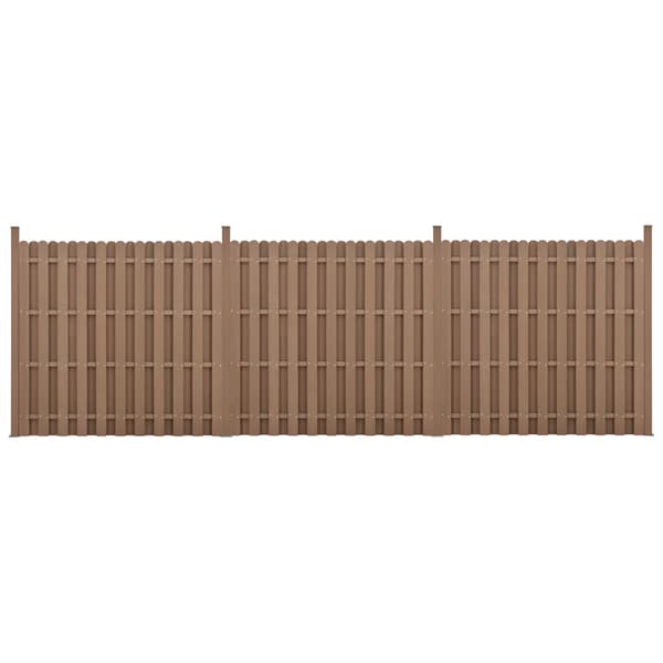[neu.holz]® Hegn WPC - 11 lægte - 185 cm x 562 cm - brun