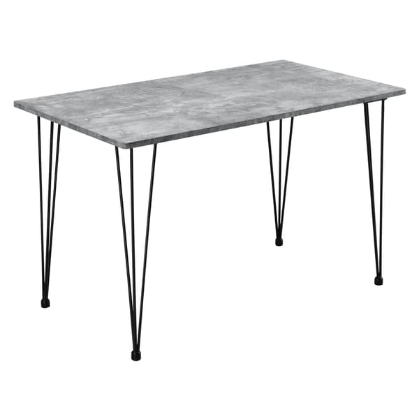 [en.casa]® Matbord med spännben-120x70x75cm-stål-MDF-betongkänsla / svart-plats för 4