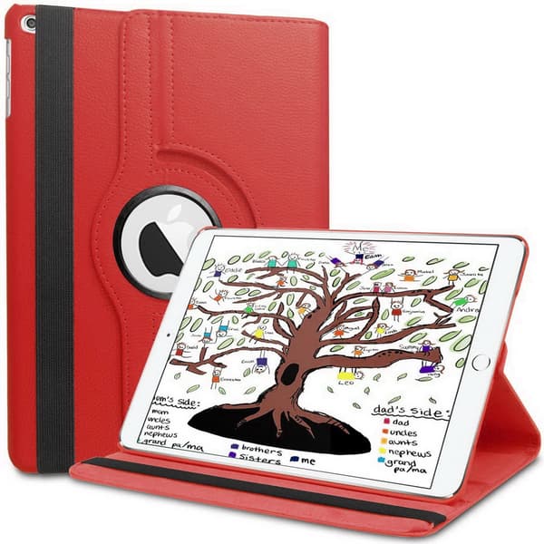 Fodral iPad 9,7" (2017/2018) Roterande 360° - Röd Red
