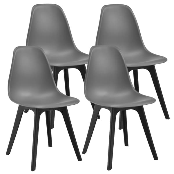 [en.casa]® Lendava Stol / Matstol set 4 -83x54x48cm-svart / grå