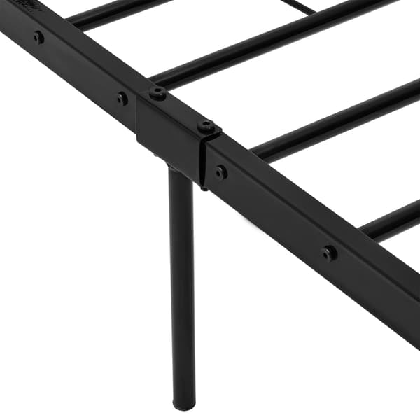 [en.casa]® Sängstomme i metall med ribotten-200x90cm-pulverlackerat stål-svart