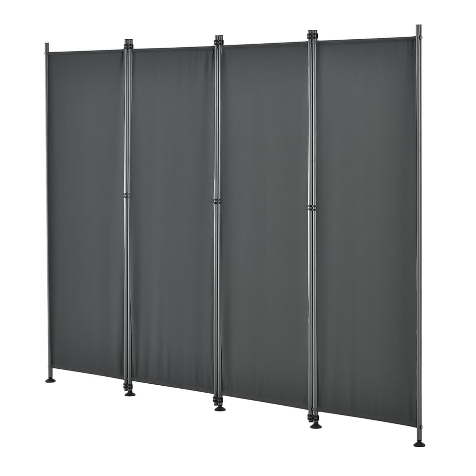 [pro.tec]® Inskynsskydd-4 paneler-215x170cm-grå-pulverlackerad stål-väderbeständig