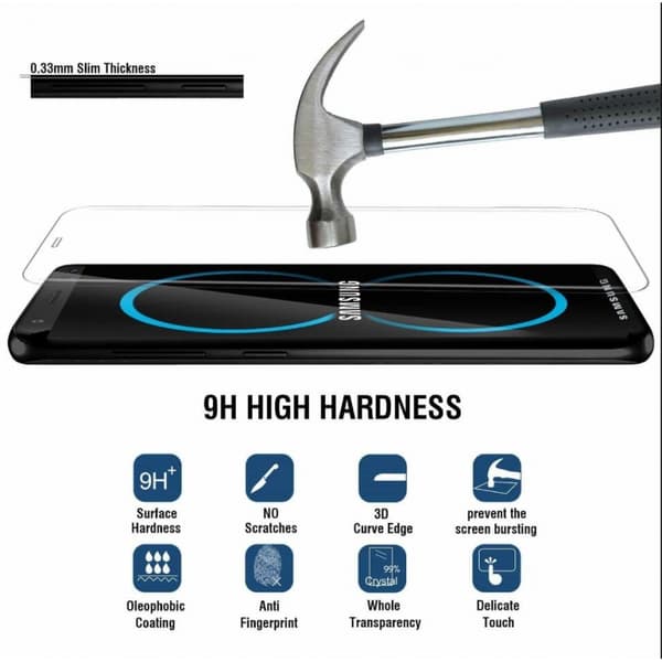Samsung Galaxy  S8 Härdat Glas Svart