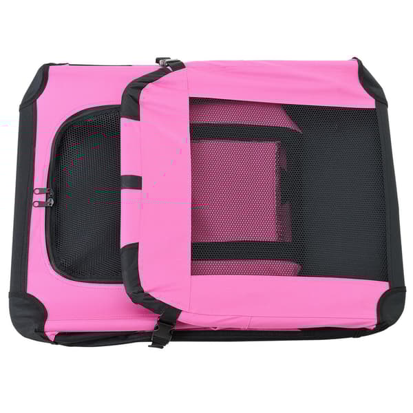 [pro.tec]® Hunde transporttaske/hundebur - S 49.5 x 34.5 cm - rosa