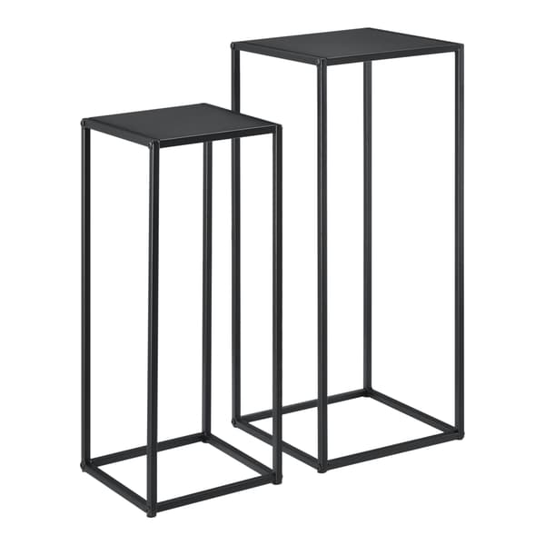 [en.casa]® Sofabord / Sideboard Ulf-sæt med 2-metal-70x30x30cm-60x25x25cm-modstandsdygtig mod ridser-sort-matt