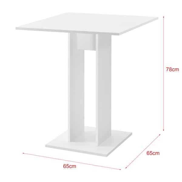 [en.casa] Matbord-Köksbord Lindesnes-65x65x78cm-melaminbelagd spånskiva-vit