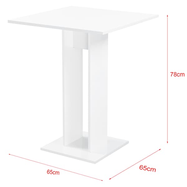 [en.casa] Matbord-Köksbord Lindesnes-65x65x78cm-melaminbelagd spånskiva-vit högglans