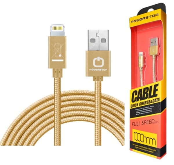 USB Data Kabel Lightning Gold 1 Meter
