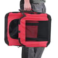 Miniatyrbild 4 av 6: [pro.tec]® Transportväska för hund-Hundtransportbox-ihopfällbar-M-60x42x42cm-Röd
