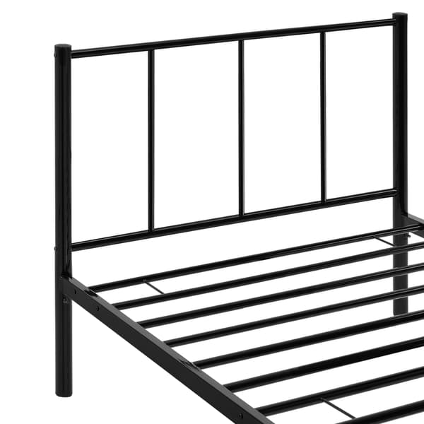 [en.casa]® Sängstomme i metall med ribotten-200x90cm-pulverlackerat stål-svart