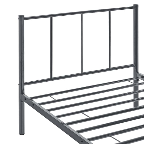 [en.casa]® Sängstomme Laos i metall inkl. ribbotten-200x90cm-stål-mörkgrå matt-reptålig