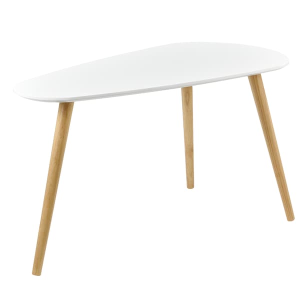 [en.casa]® Soffbord / Sidobord Langesund set 2-45,5x80x40cm-40,5x68x36cm-furu-MDF, matt, lackerad-vit