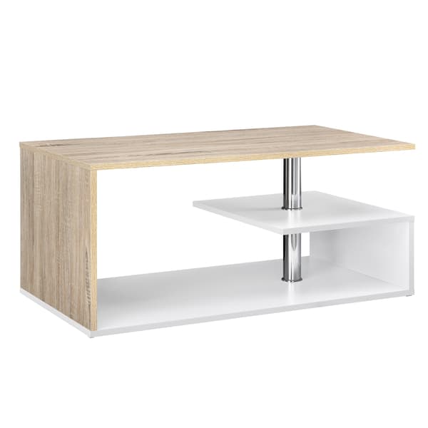 [en.casa] Soffbord-90x50x41cm-vit-ek optik