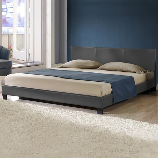 Corium® Kontinentalsäng Hokksund - konstläder - (180 x 200 cm) - mörkgrå