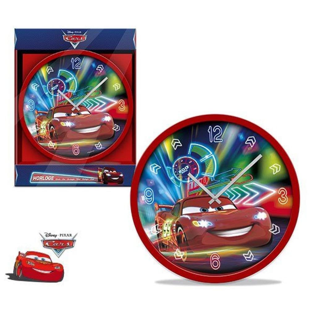 Disney Cars - Bilar Väggklocka Röd