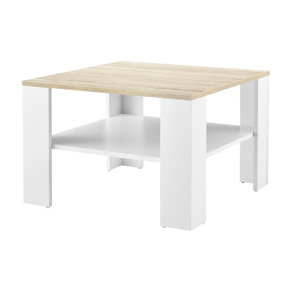 [en.casa]® Soffbord Aachen-60x60x40cm-vit-ek imitation