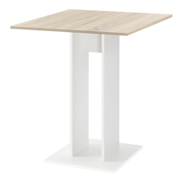 [en.casa] Matbord-Köksbord Lindesnes-65x65x78cm-melaminbelagd spånskiva-ek optik-vit