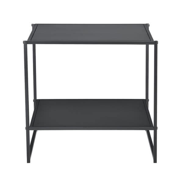 [en.casa]® Sängbord-Soffbord-51x53x51cm-svart matt-metall