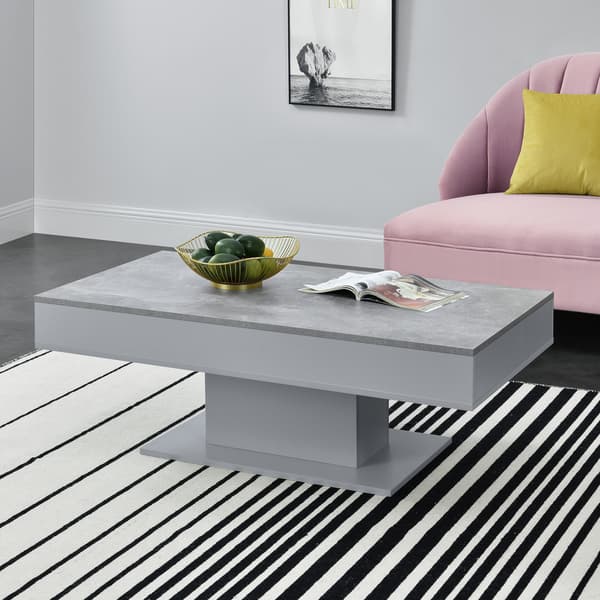 [en.casa]® Soffbord Lünen med inbyggd förvaring-40x110x60cm-betongskänsla / grå-melaminbelagd spånskiva