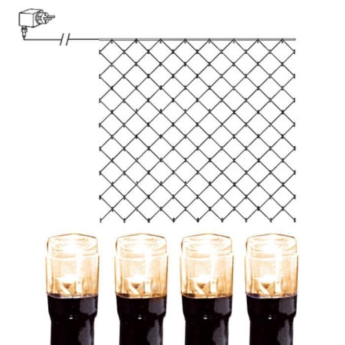 Serie LED nät 180 ljus 3x3m svart kabel varmvit
