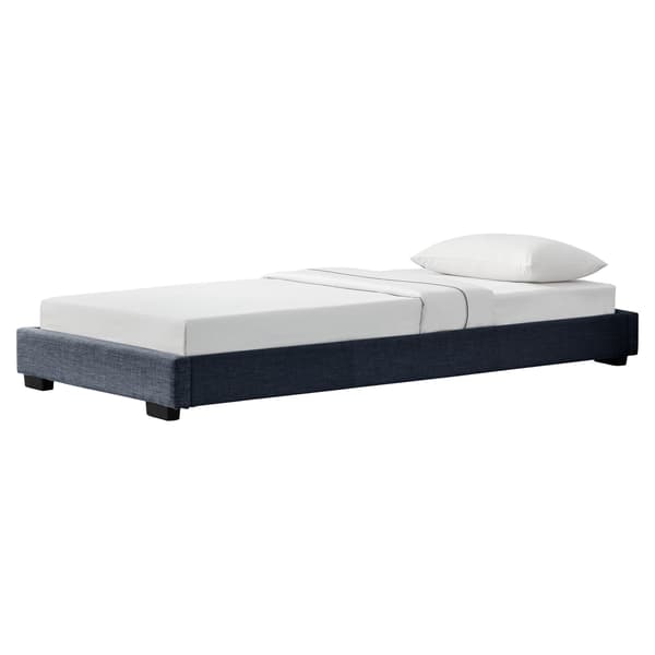 Corium® Polstret seng - hør - 90x200cm - mørkegrå