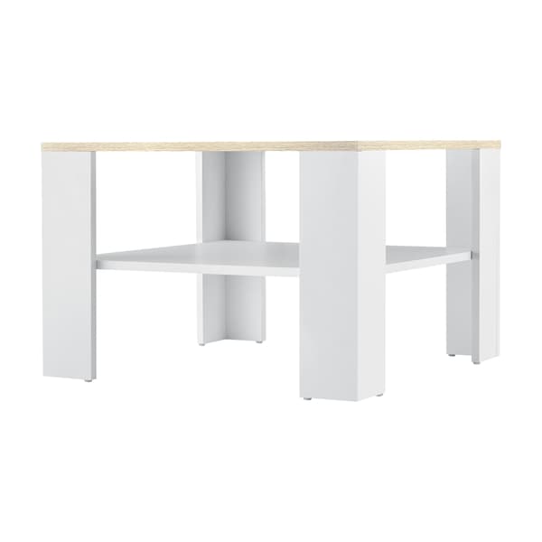 [en.casa]® Soffbord Aachen-60x60x40cm-vit-ek imitation