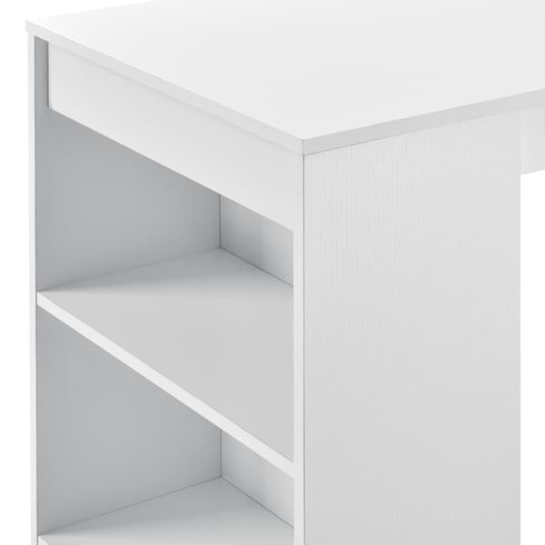 [en.casa] Elegant barbord med 3 hyllor-110x50x103cm-vit