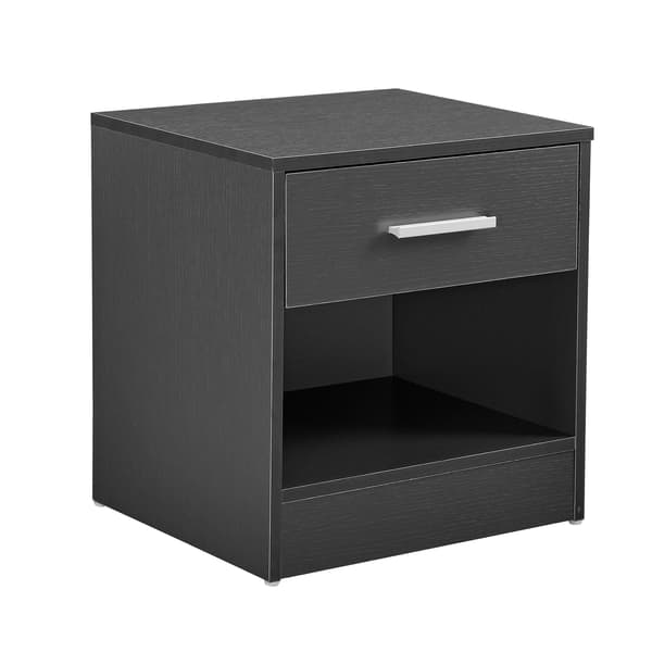 [en.casa]® Sengebord med skuffe-egrå-36,5x29,5x38cm