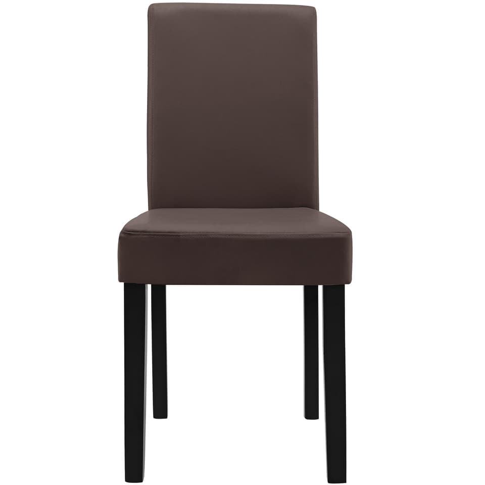 [en.casa]® Spisestol/Konferencestol/Stol Zagreb sæt - 6 stk. - 90x37-42x48cm - kunstlæder - brun