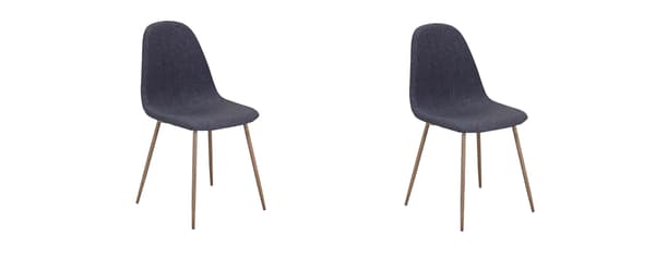 Stol Anna i grått tyg lev 2 pack