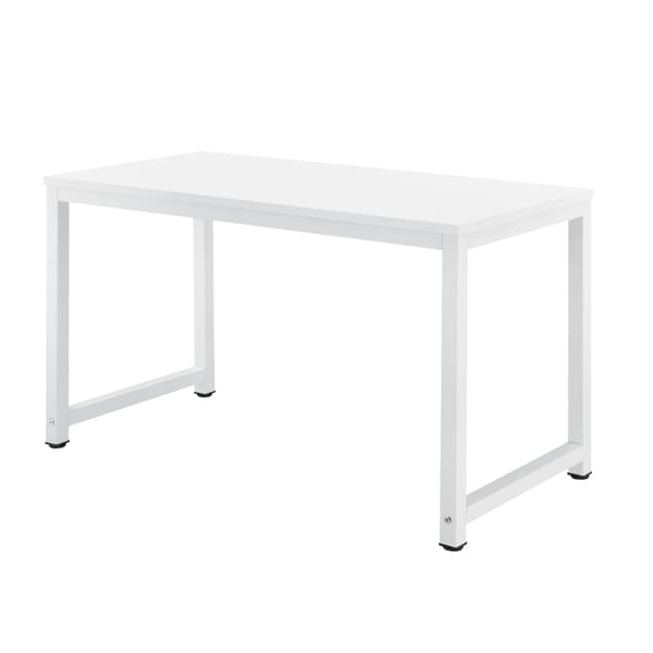 [en.casa]® Skrivebord Herning - 75x120x60cm - stål - melaminbelagt spånplade - justerbar højde - hvid