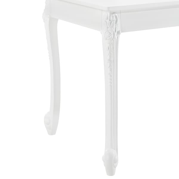 [en.casa] Matbord Lüneburg-116x66x76cm-MDF-plats för 4-vit-fyrkantig- tjocklek bordsskiva: 1,8 cm