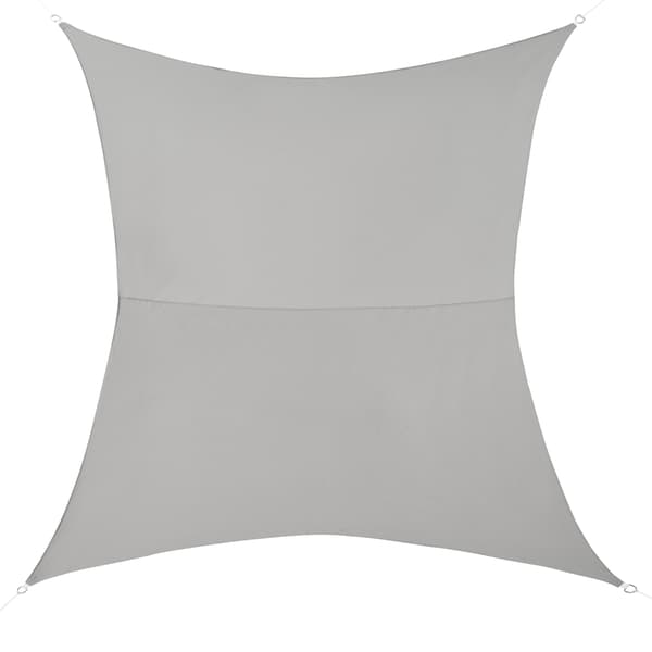[en.casa]® Soltak-vattenavvisande - fyrkantig 3m x 4m ljusgrå