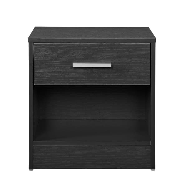 [en.casa]® Sengebord med skuffe-egrå-36,5x29,5x38cm