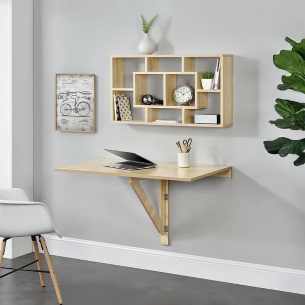 [en.casa]® Vægmonteret klapbord - Skrivbord - 100x60x58cm