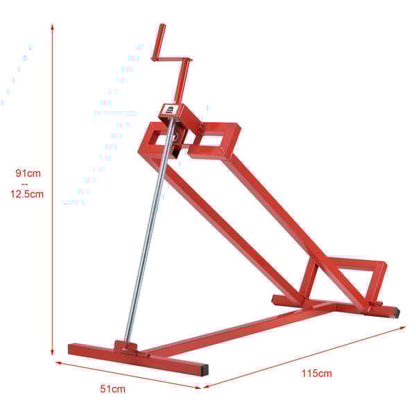 [pro.tec]® Hopfällbar motorkran-stål-max. belastning: 400 kg-115x51x91cm-steglös justering-röd