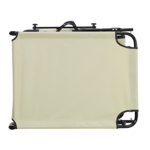 [casa.pro]® 2 Solsängar med tak-hopfällbar-Creme