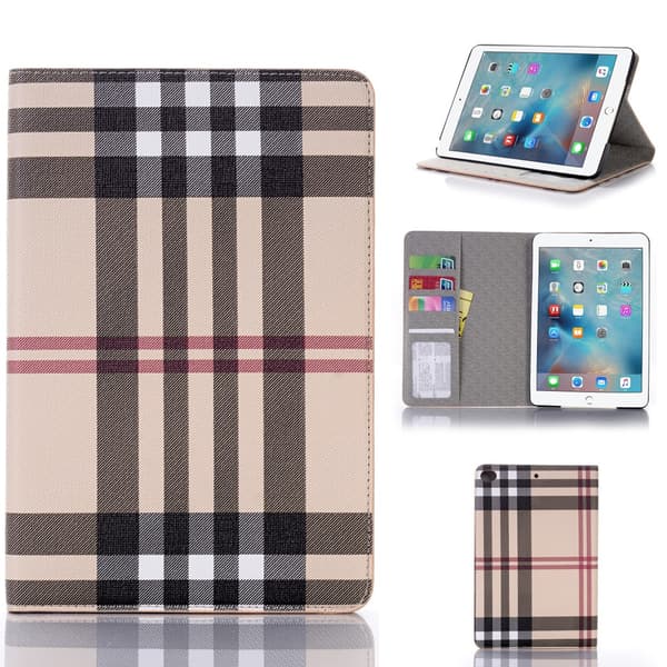 Plånboksfodral iPad Mini 5 (2019) - Rutmönster Beige