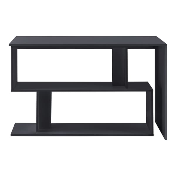 [en.casa]® Skrivbord Arendal med med hylla-76,5x120x50cm-melaminbelagd spånskiva-mörkgrå