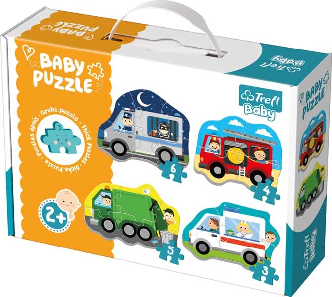 Trefl Baby Pussel - Olika arbetsfordon 3, 4, 5 & 6 Bitars