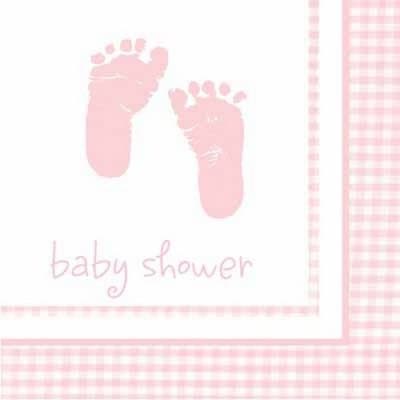 Servetter - Little Feet - Ljusrosa