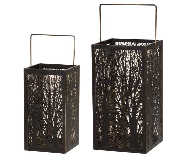 Bild av 4Living Svarta Ljuslyktor Skog 2-pack