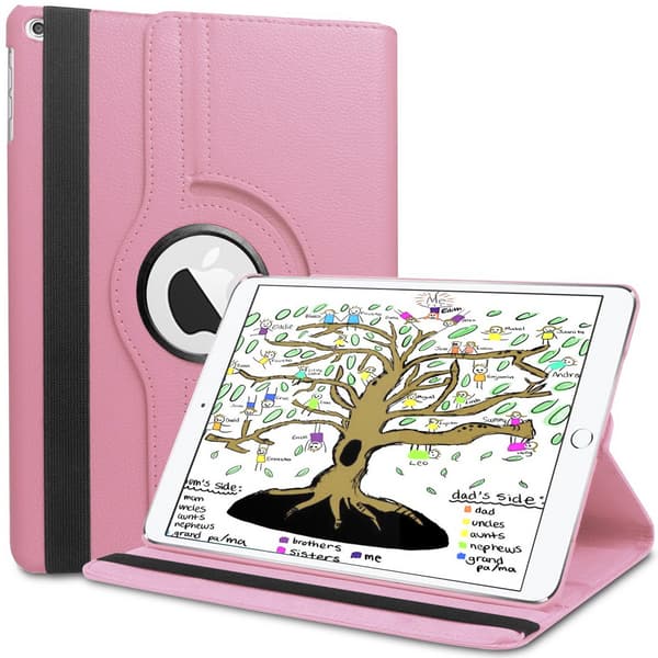 Fodral iPad 9,7" (2017/2018) Roterande 360° - Ljusrosa
