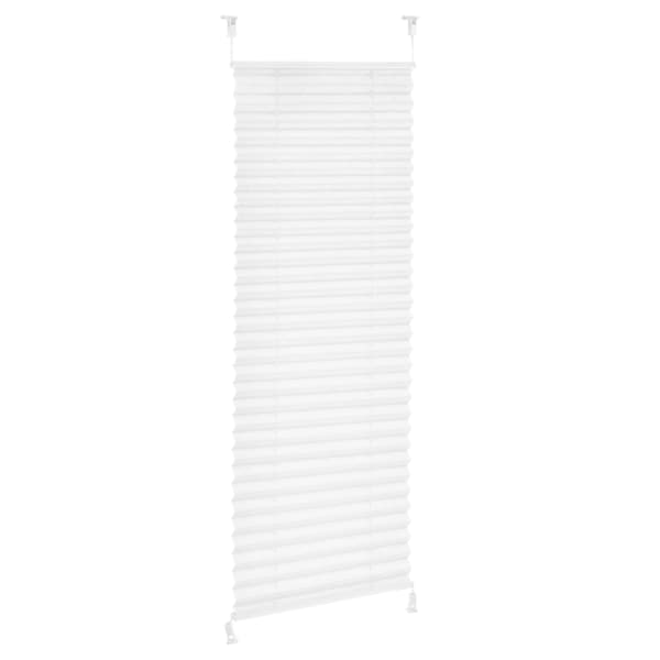 [neu.haus] Taiteverho / pliseerattu verho - 50 x 125 cm - valkoinen - aurinkosuojaverho - pimennysverho -  ilman porausta