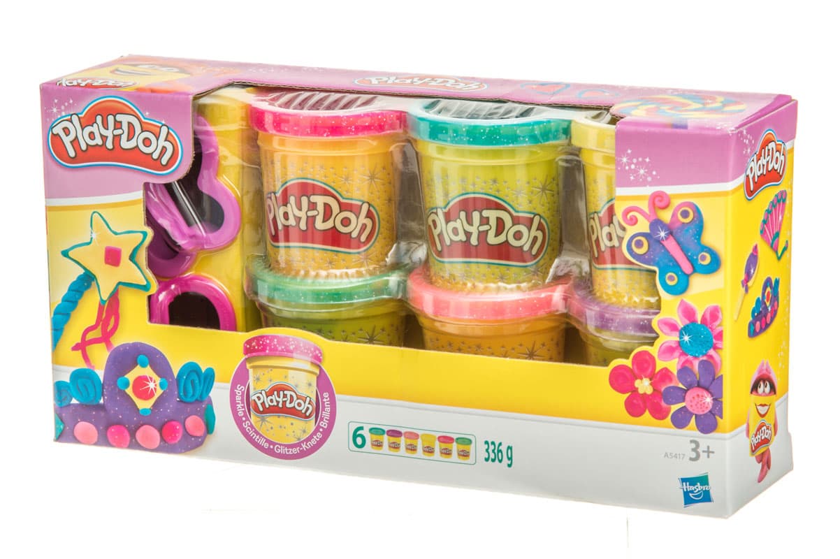 Play-Doh Play-Doh Partyset Glitterlera 6-Pack Med Tillbehör