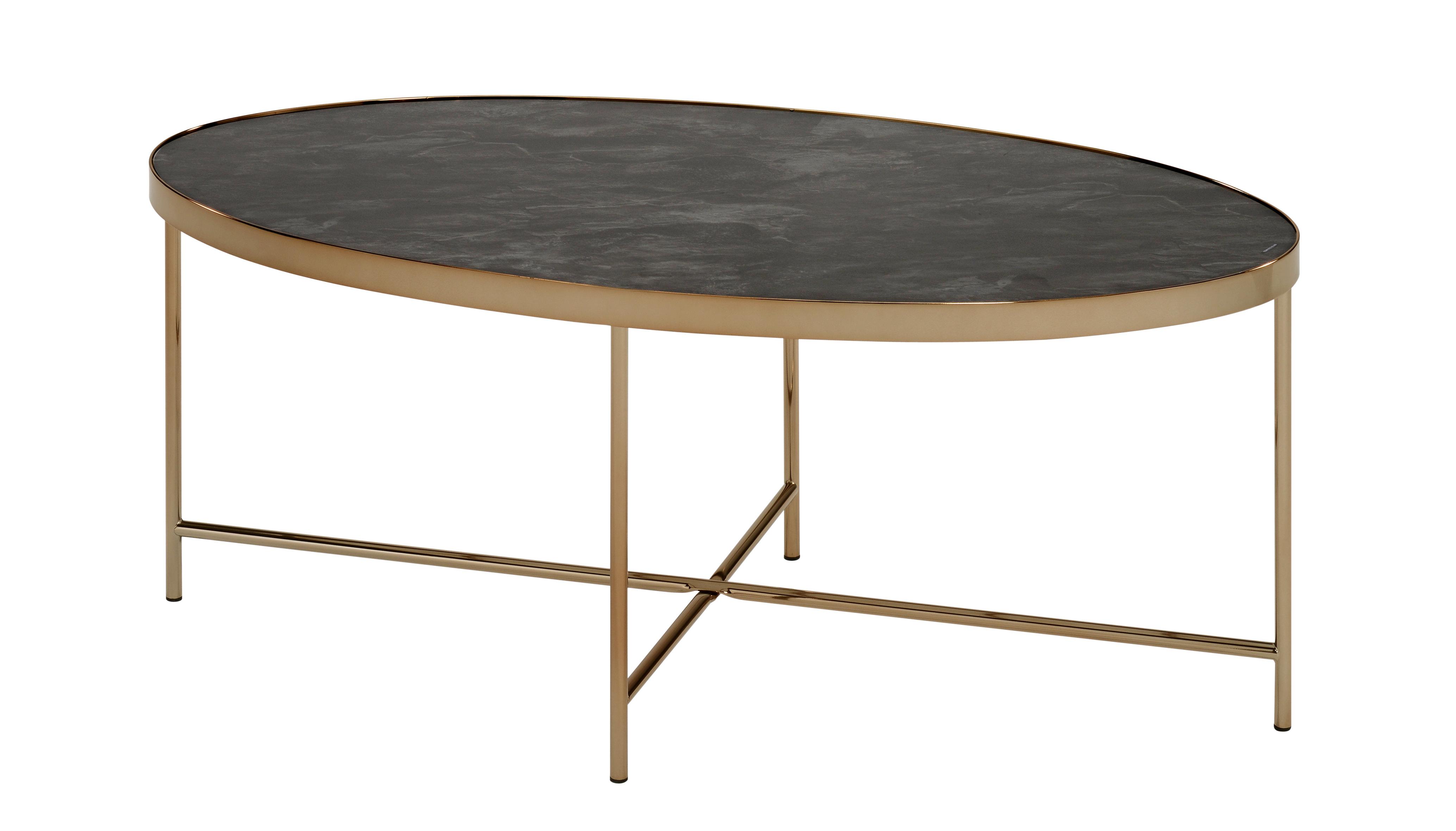 144 Java soffbord oval med champagne stativ