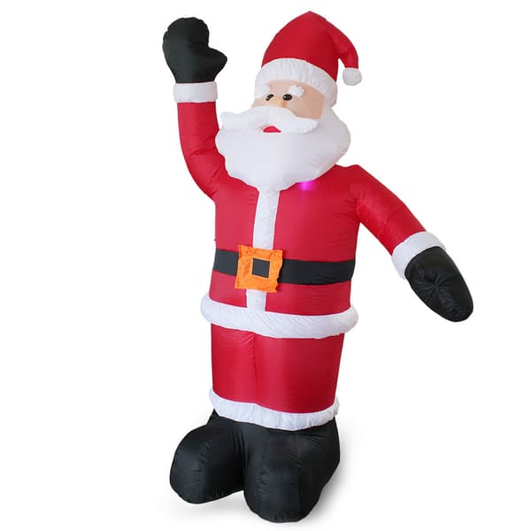 [en.casa]® Gigantisk uppblåsbar, lysande jultomte
