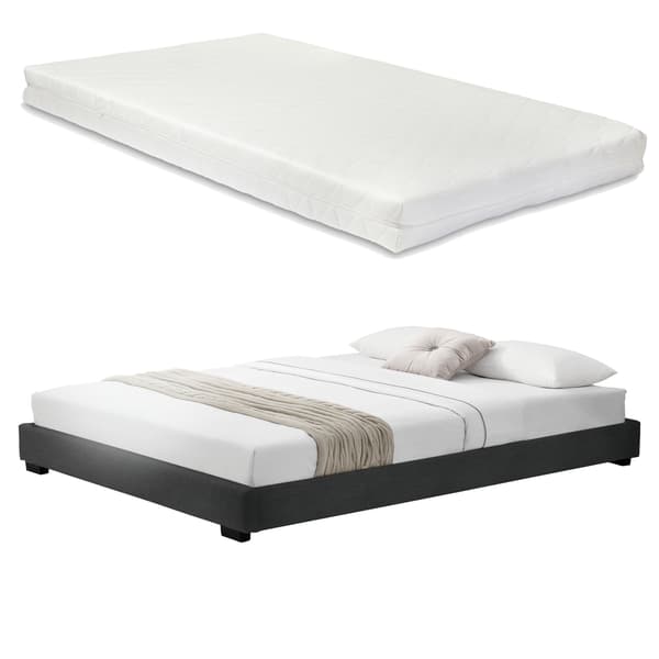 Corium® Säng Luna inkl. madrass-200x140cm-konstläder-svart